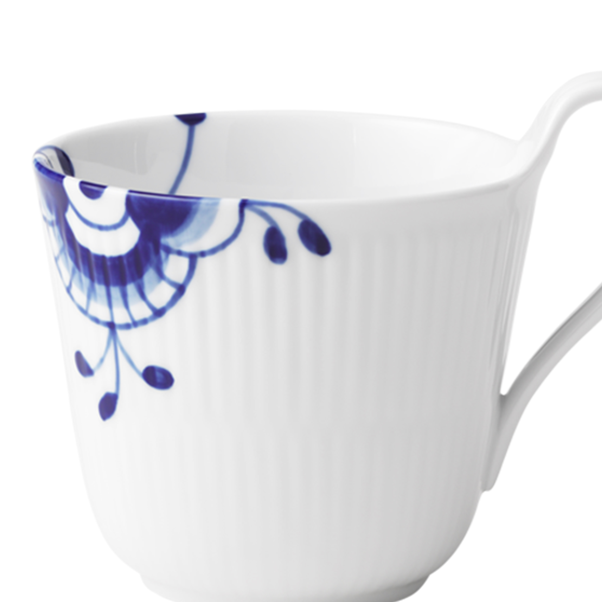 Zoom billed af Blå Mega Riflet Højhankskop 33 cl